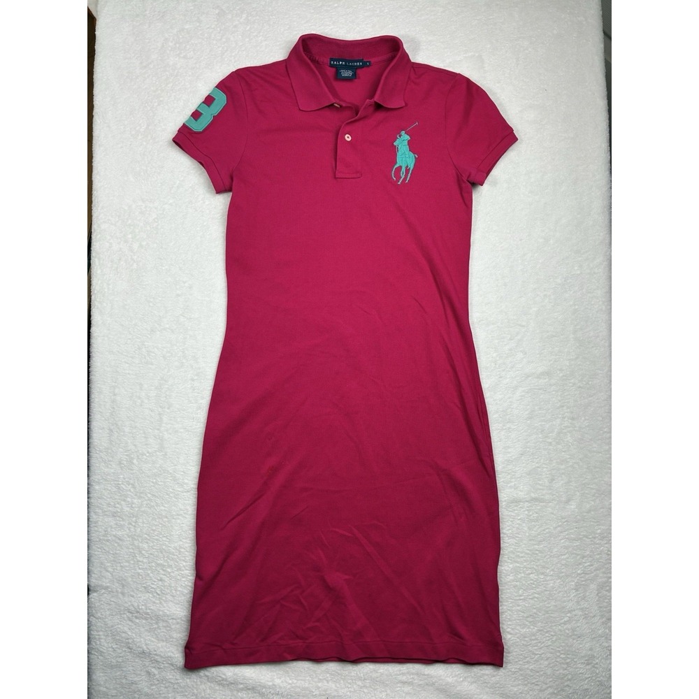 Ralph Lauren Polo Dress Women's Small Pink Big Pony Preppy Y2K Diva